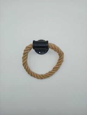Industrial Rope Towel Ring - Wall-Mounted Metal Towel Rack/Bar